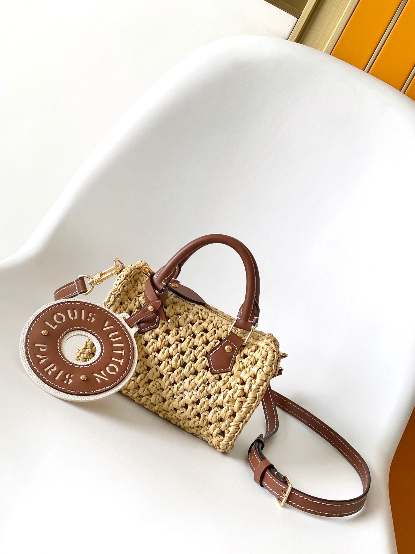 Louis Vuitton Papillon BB Raffia Handbag - Natural & Brown