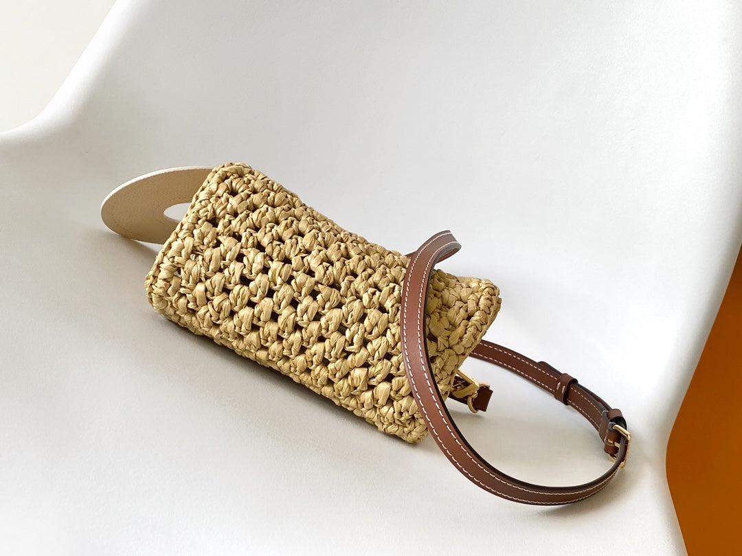Louis Vuitton Papillon BB Raffia Handbag - Natural & Brown