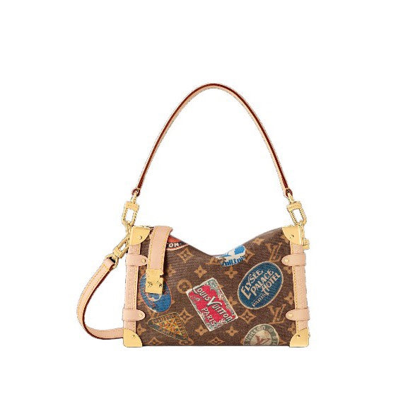 Louis Vuitton Side Trunk PM Monogram Canvas Travel Patches Bag