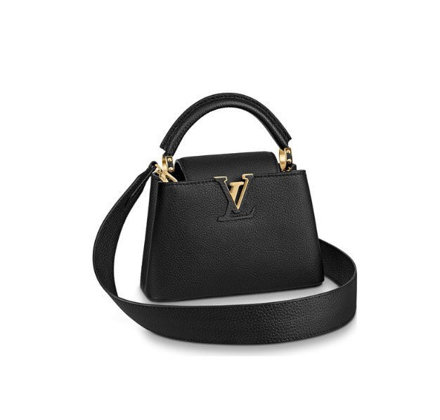 Louis Vuitton Capucines BB Taurillon Leather Handbag - Black