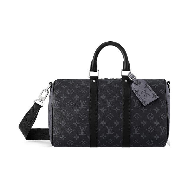 Louis Vuitton Keepall Bandoulière 45 Monogram Eclipse Canvas Travel Bag