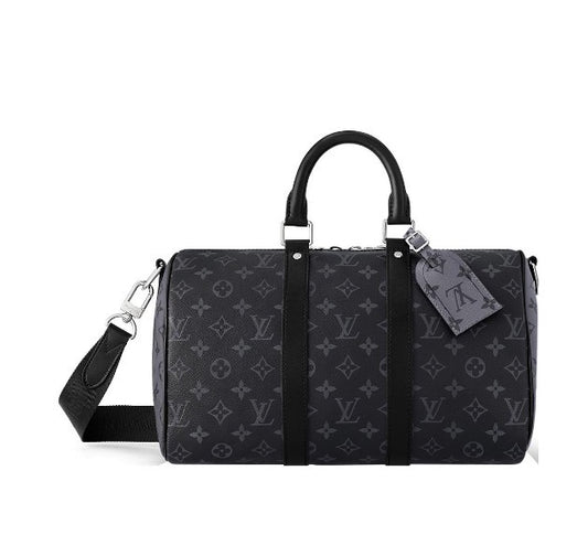 Louis Vuitton Keepall Bandoulière 45 Monogram Eclipse Canvas Travel Bag