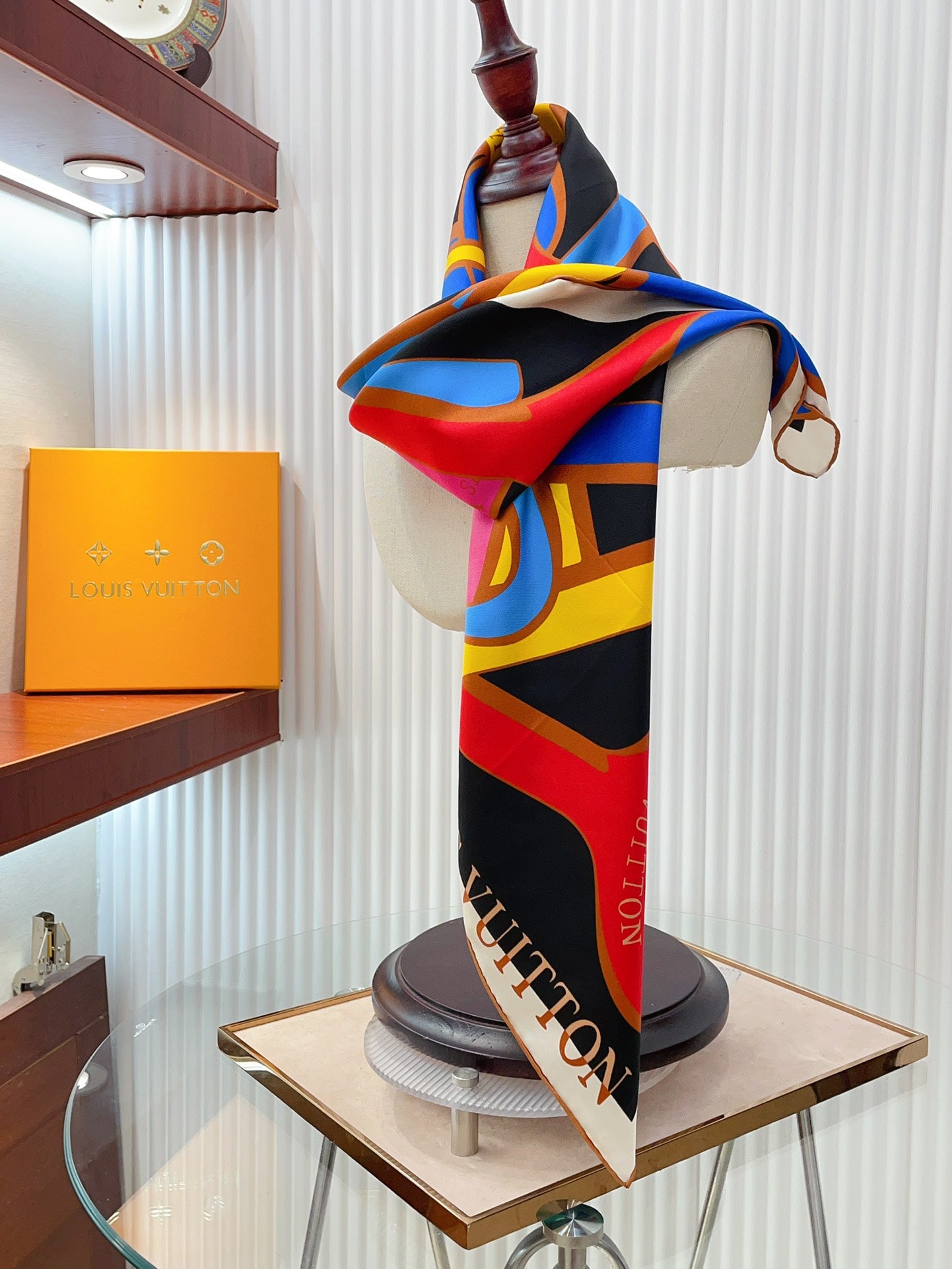 Louis Vuitton Multicolor Silk Square Scarf - Abstract Geometric Print Luxury Women's Fashion Accessory