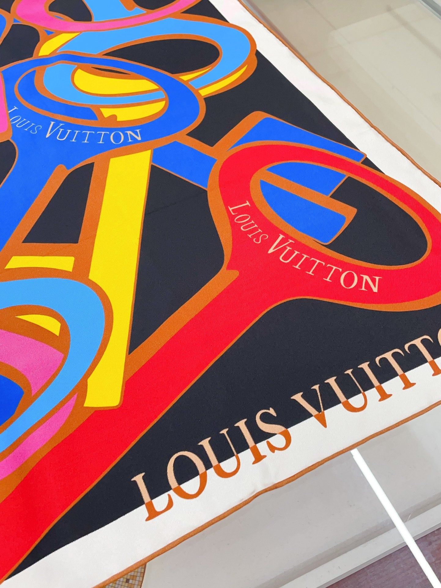 Louis Vuitton Multicolor Silk Square Scarf - Abstract Geometric Print Luxury Women's Fashion Accessory