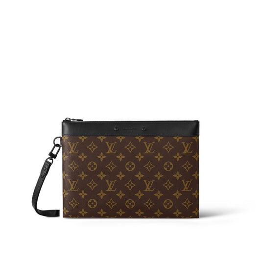 Louis Vuitton Monogram Pochette Voyage MM Brown Canvas Clutch Bag