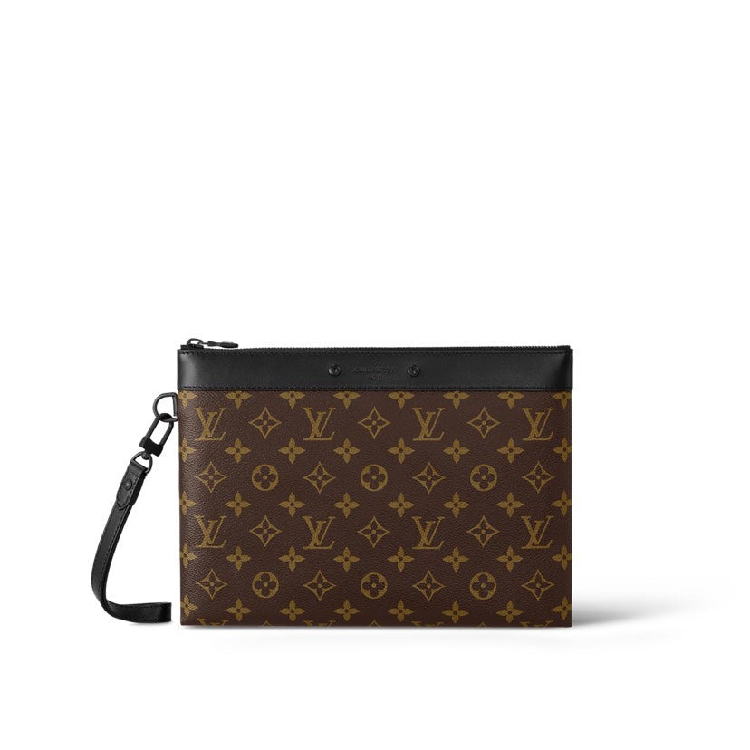 Louis Vuitton Monogram Pochette Voyage MM Brown Canvas Clutch Bag