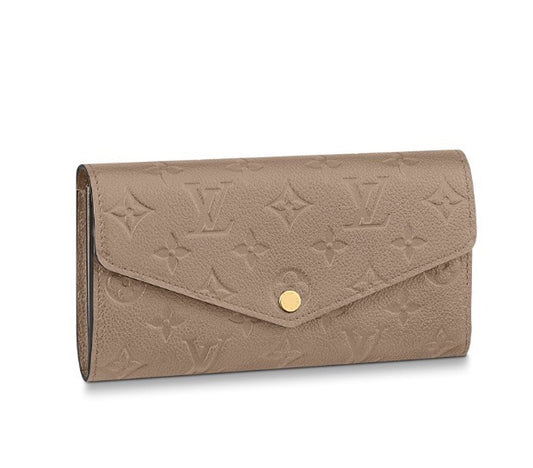 Louis Vuitton Sarah Wallet Monogram Empreinte Leather Turtledove