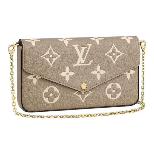 Louis Vuitton Félicie Pochette Monogram Empreinte Leather - Turtledove/Cream