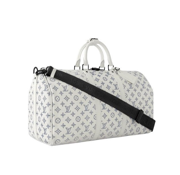 Louis Vuitton Keepall Bandoulière 50 Monogram White/Grey Duffle Bag