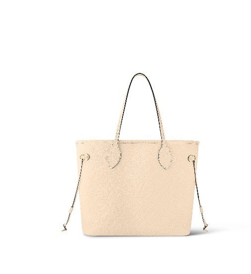 Louis Vuitton Neverfull MM Monogram Empreinte Leather Tote Bag - Beige