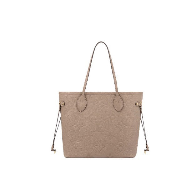 Louis Vuitton Neverfull MM Monogram Empreinte Leather Tote Bag - Beige