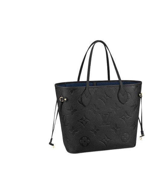 Louis Vuitton Neverfull MM Monogram Empreinte Leather Tote Bag - Noir