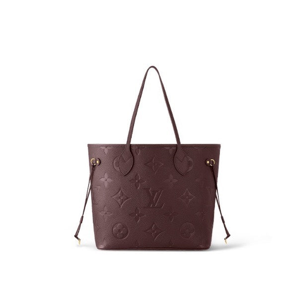Louis Vuitton Neverfull MM Monogram Empreinte Leather Tote Bag - Burgundy