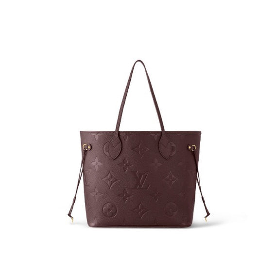 Louis Vuitton Neverfull MM Monogram Empreinte Leather Tote Bag - Burgundy