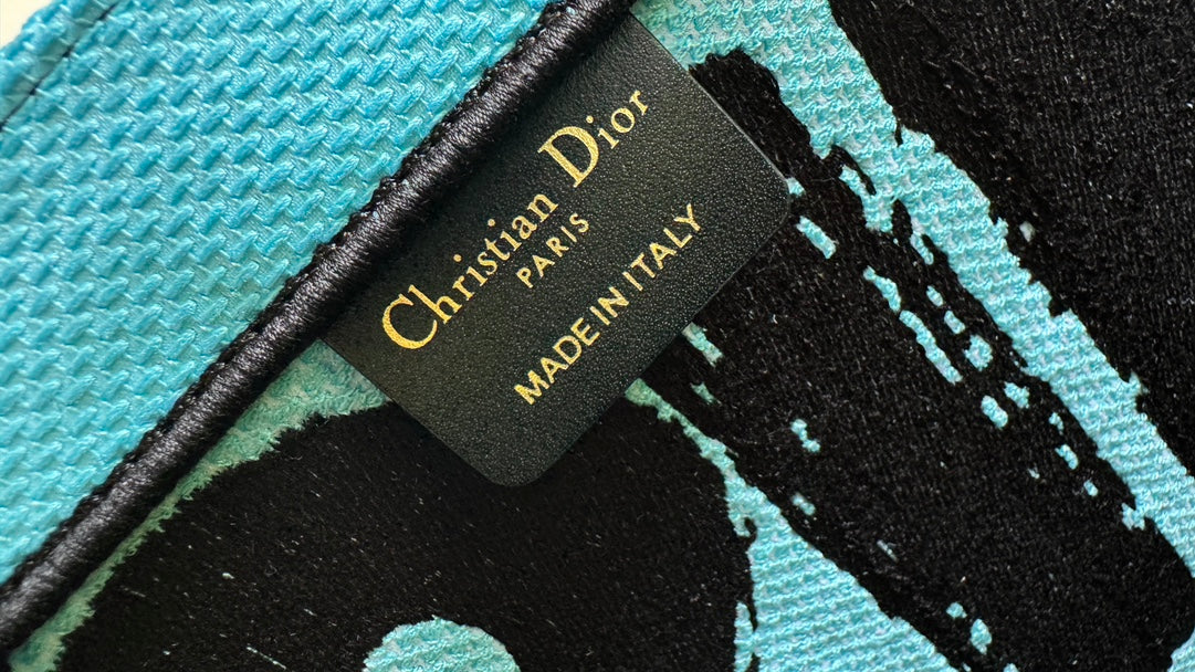 Christian Dior Miss Dior Book Tote Yellow and Black Graffiti Print Large Bag