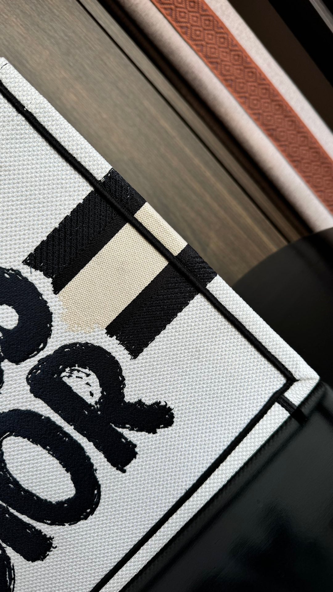Christian Dior Medium Miss Dior Book Tote - White and Black Graffiti Canvas