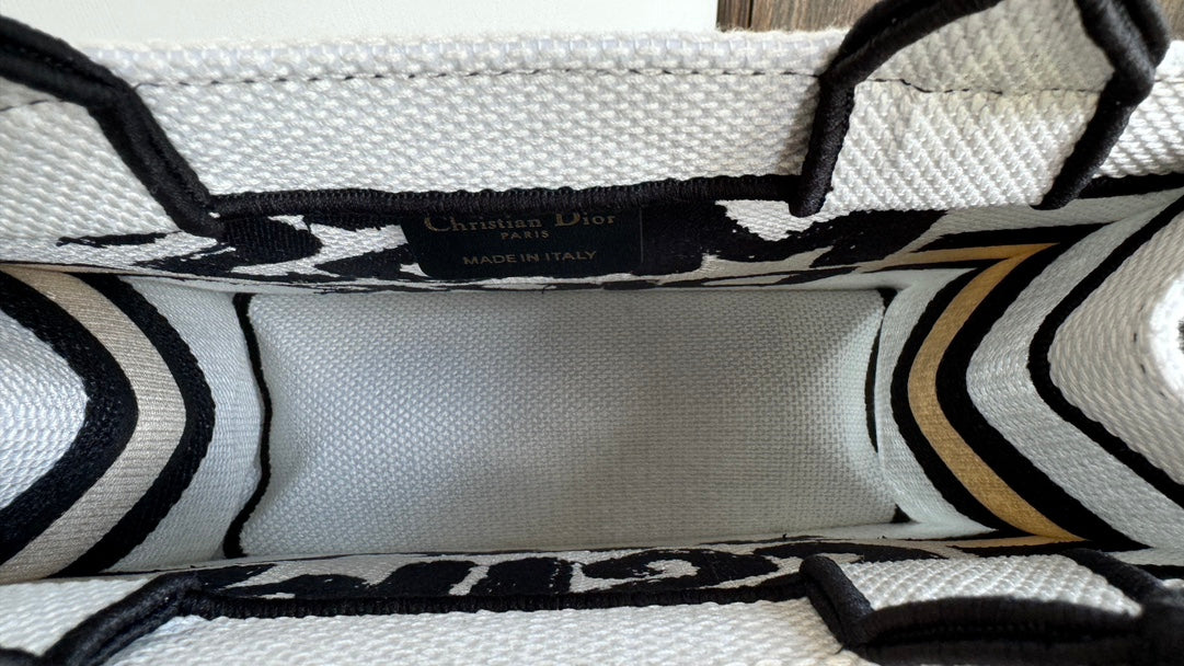 Miss Dior Graffiti Canvas Tote Bag - White and Black Designer Inspired Handbag