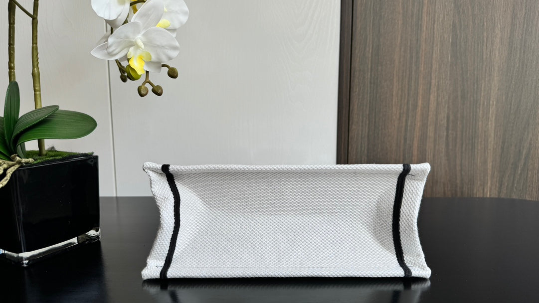 Miss Dior Graffiti Canvas Tote Bag - White and Black Designer Inspired Handbag