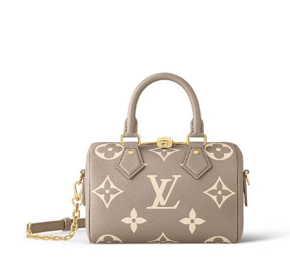Louis Vuitton Nano Speedy Monogram Empreinte Leather Handbag - Turtledove/Cream