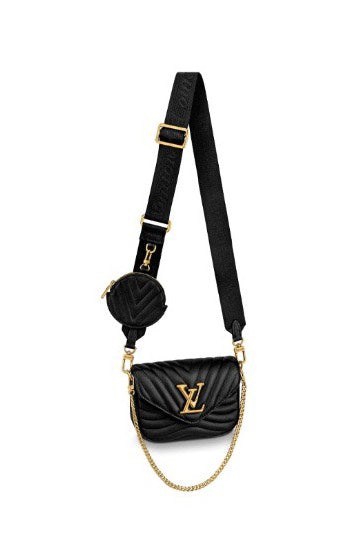 Louis Vuitton New Wave Multi Pochette Black Quilted Leather Crossbody Bag