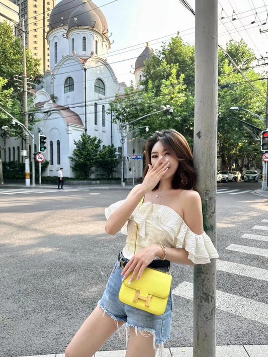 Women's Off-The-Shoulder Ruffle Top - Cream Summer Boho Blouse