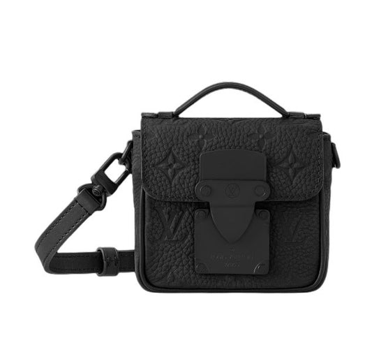 Louis Vuitton S-Lock Messenger Mini Monogram Taurillon Leather - Black