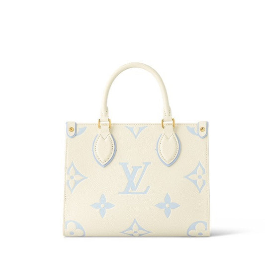 Louis Vuitton OnTheGo PM Monogram Empreinte Bicolor Leather Handbag - Cream/Blue