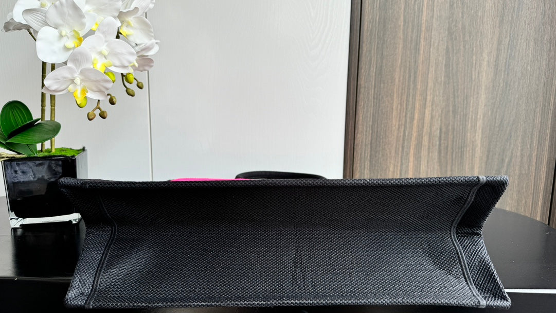 Dior Miss Dior Book Tote Pink and Black Graffiti Embroidered Canvas Bag