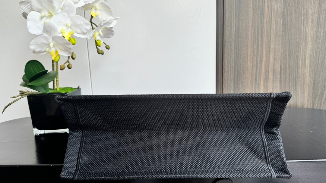 Dior Miss Dior Book Tote Pink Canvas Bag with Black Embroidery