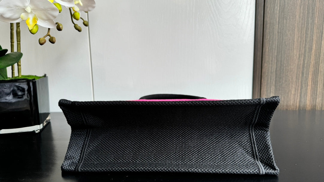 Christian Dior Miss Dior Graffiti Mini Book Tote Bag - Neon Pink/Black