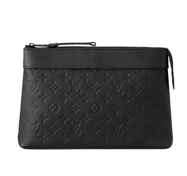 Louis Vuitton Monogram Shadow Pochette Discovery Clutch Bag - Black