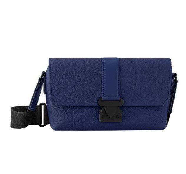Louis Vuitton S-Lock Messenger Bag - Blue Monogram Taurillon Leather