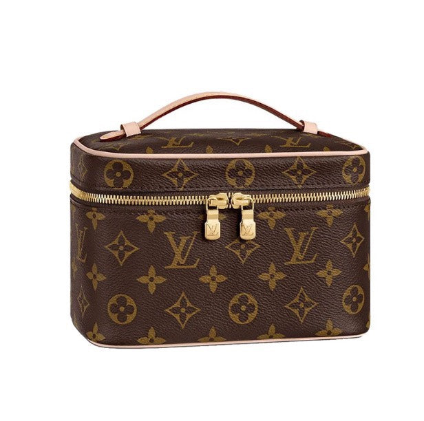 Louis Vuitton Luxury Brown Monogram Travel Vanity Case Cosmetic Makeup Bag