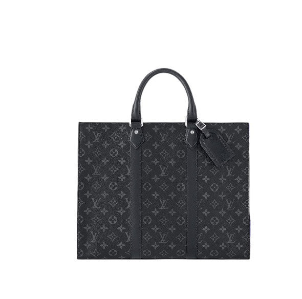 Louis Vuitton Grand Sac Monogram Eclipse Canvas Tote Bag Black