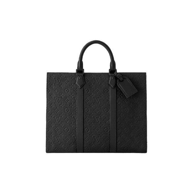 Louis Vuitton Sac Plat Monogram Shadow Leather Tote Bag - Black