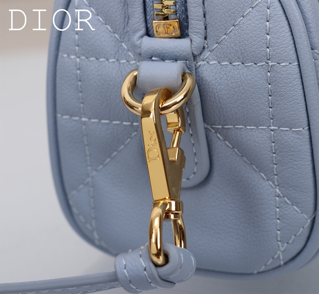 Dior Micro Lady Dior Bag Cloud Blue Cannage Lambskin Top Handle