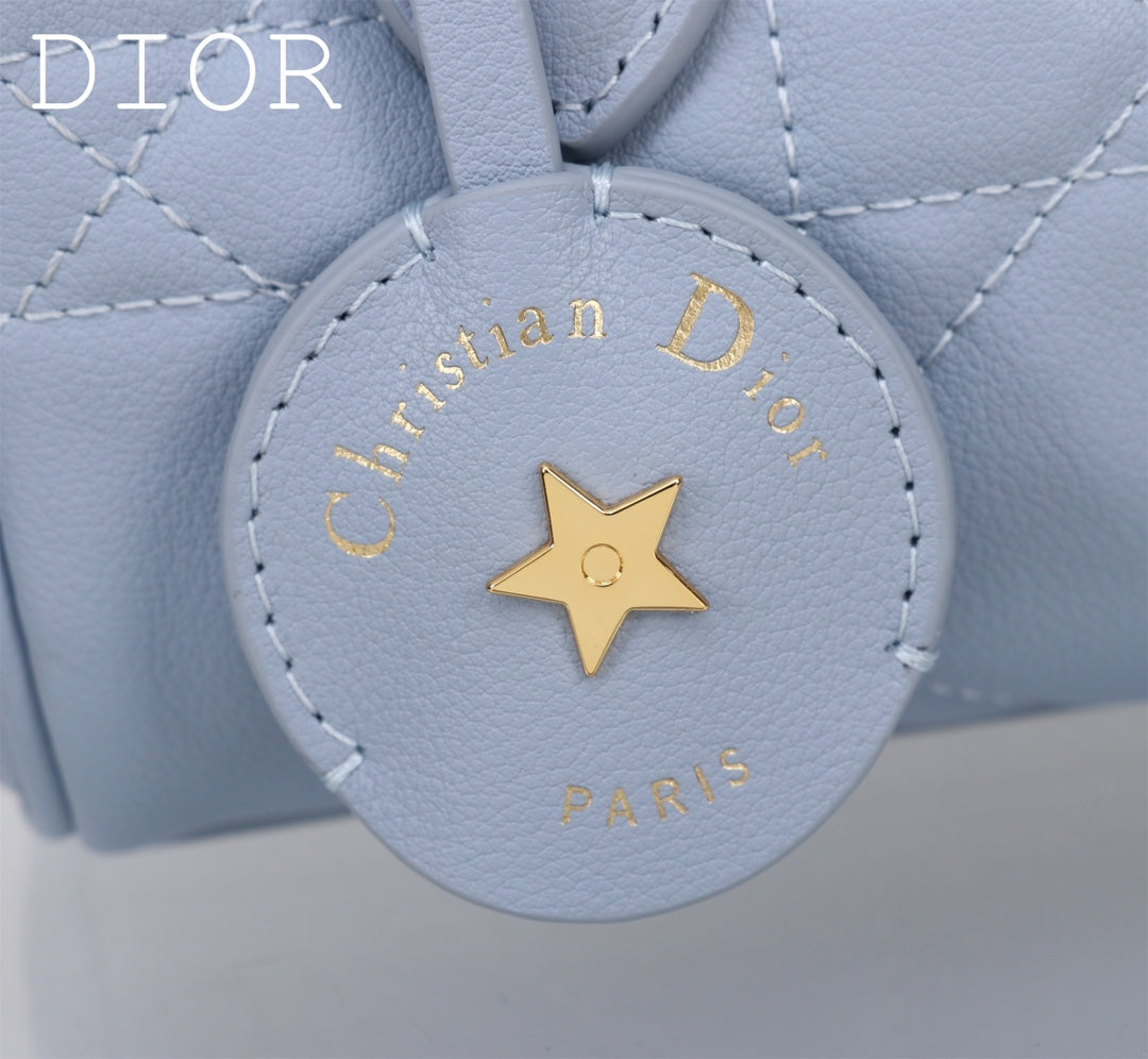 Dior Micro Lady Dior Bag Cloud Blue Cannage Lambskin Top Handle