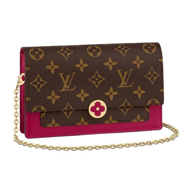 Louis Vuitton Pallas Clutch Monogram Canvas and Pivoine Pink Leather