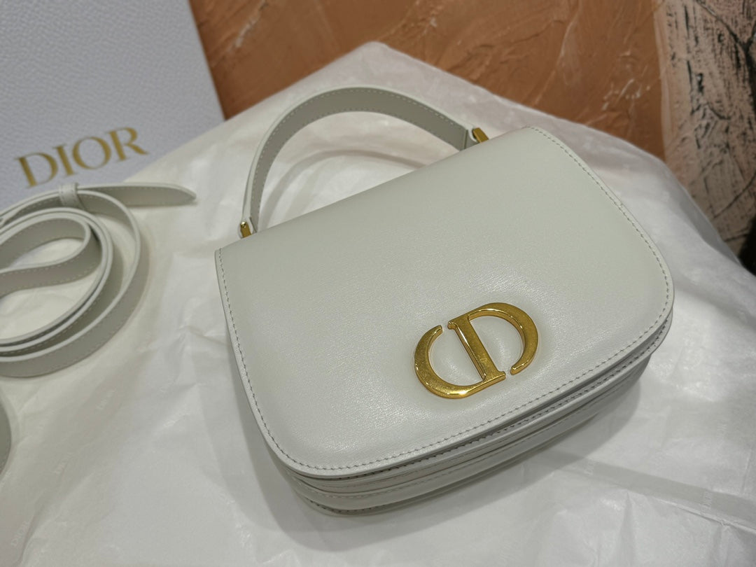 Christian Dior 30 Montaigne Bag with Top Handle - Latte Box Calfskin
