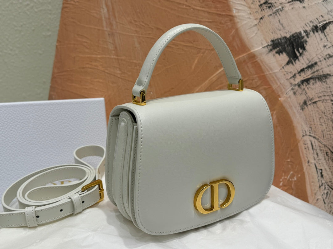 Christian Dior 30 Montaigne Bag with Top Handle - Latte Box Calfskin