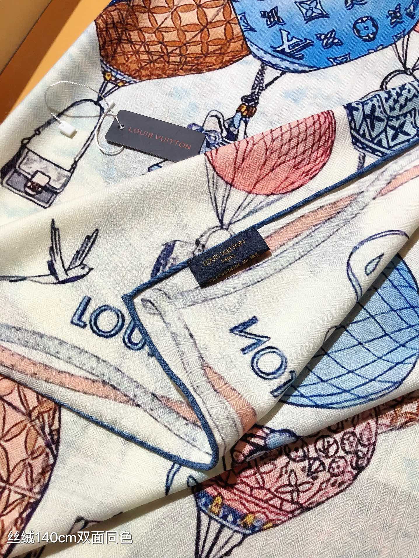 Louis Vuitton Graphic Print Silk Scarf - Luxury Designer Square Scarf for Women
