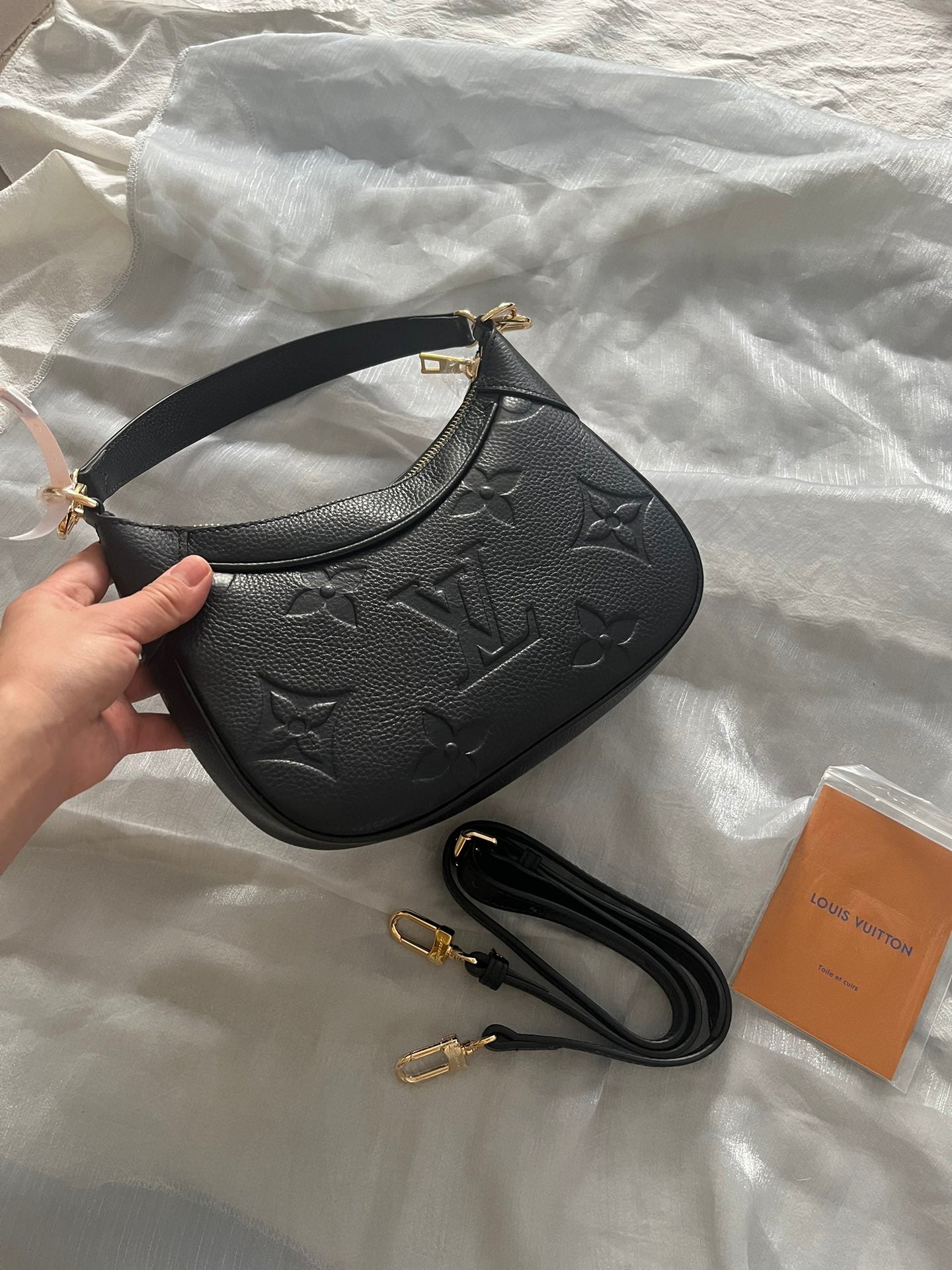 Louis Vuitton Bagatelle Hobo Bag - Monogram Empreinte Leather - Black