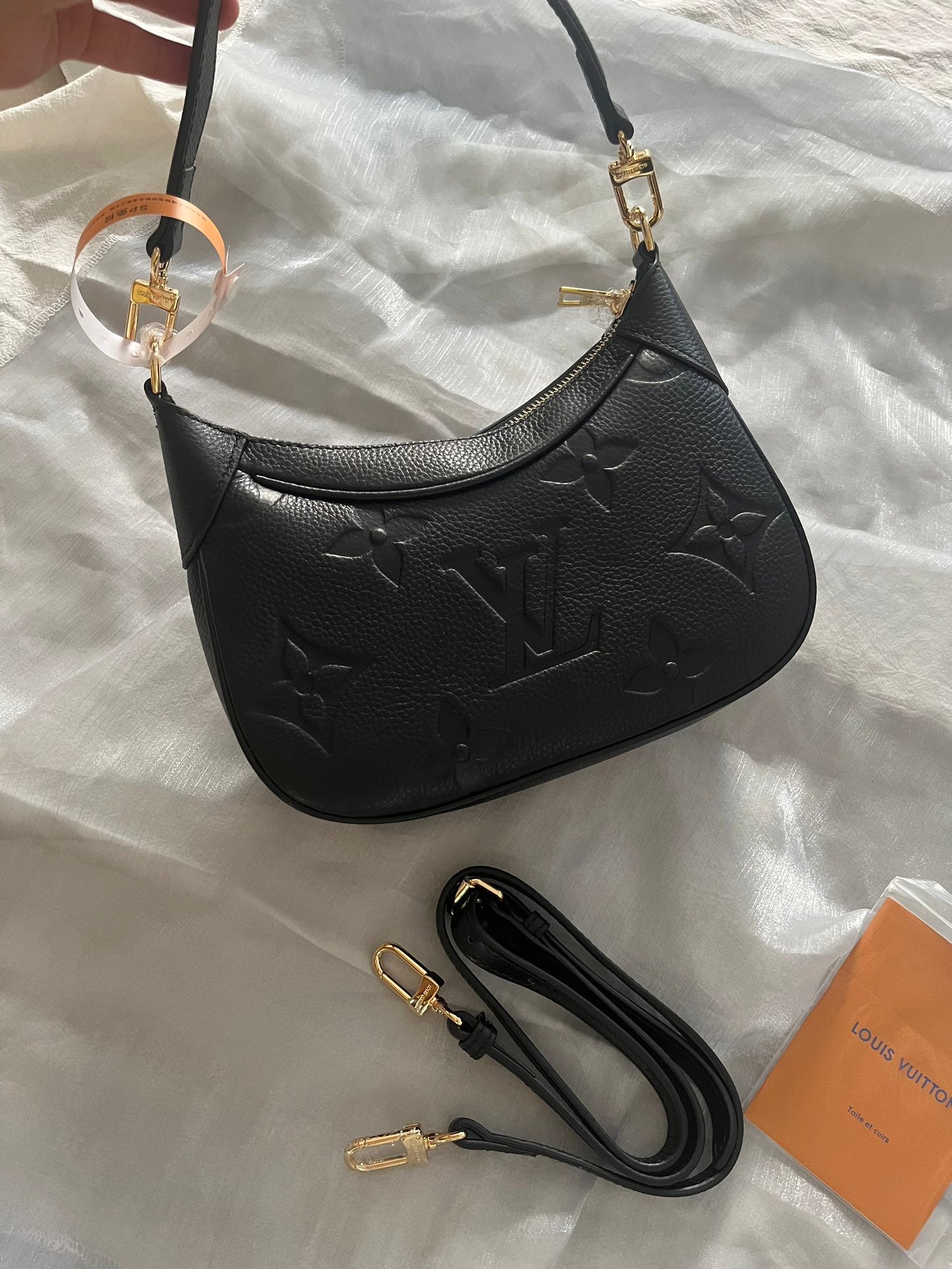Louis Vuitton Bagatelle Hobo Bag - Monogram Empreinte Leather - Black