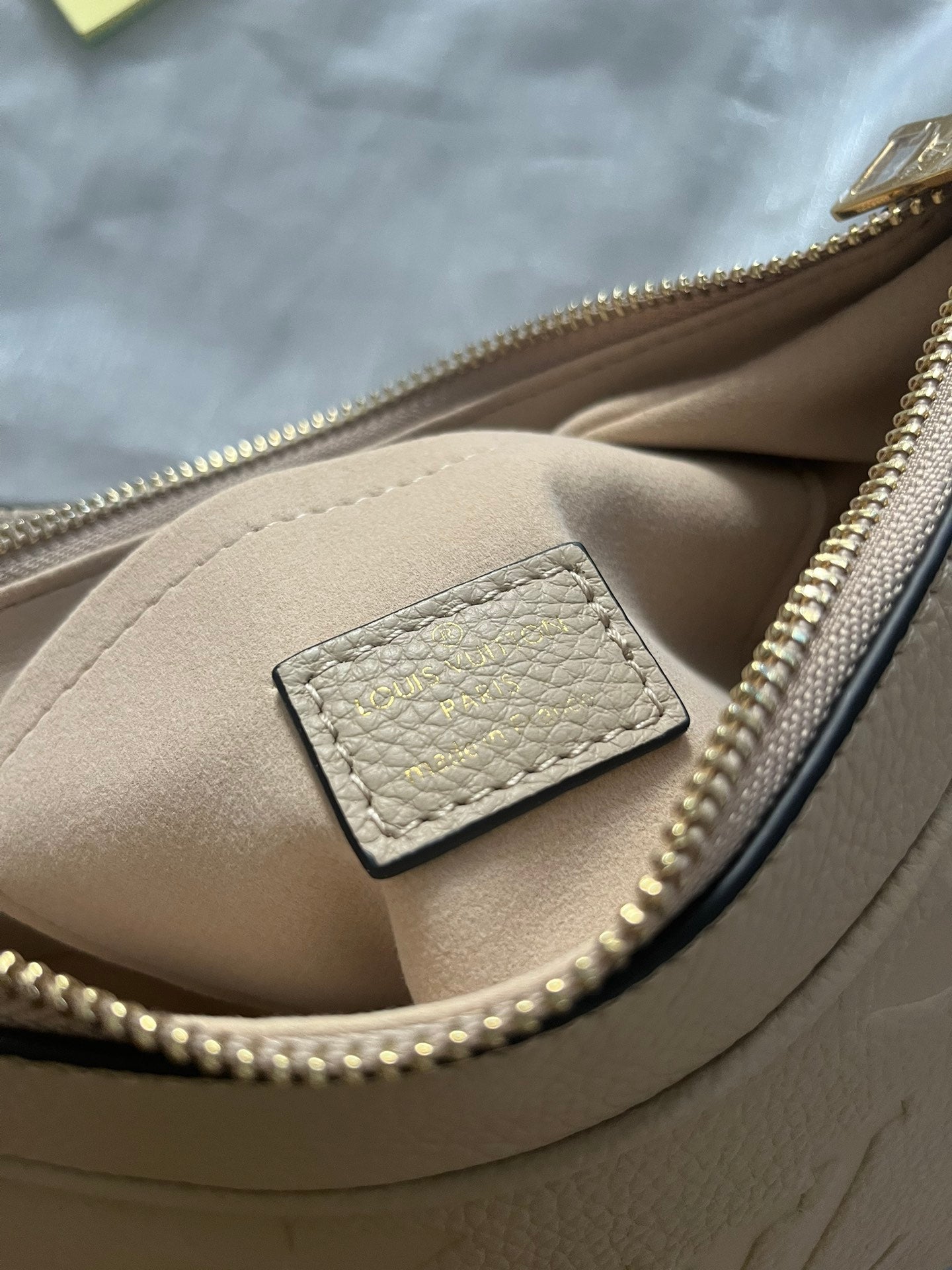 Louis Vuitton Bagatelle Monogram Empreinte Leather Cream Hobo Bag