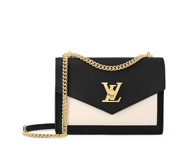 Louis Vuitton Lockme II BB Black & Cream Calfskin Shoulder Bag