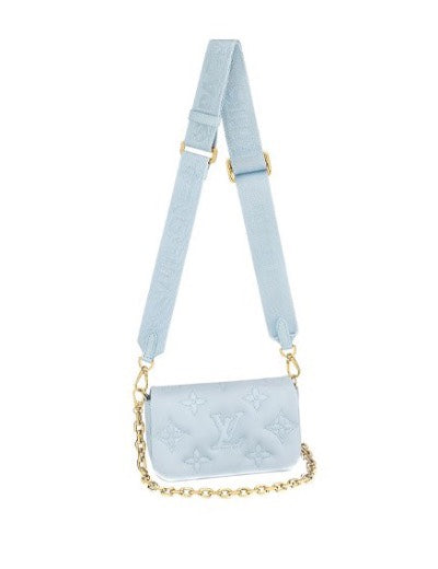 Louis Vuitton Monogram Empreinte Multi Pochette Accessoires Light Blue Crossbody Bag