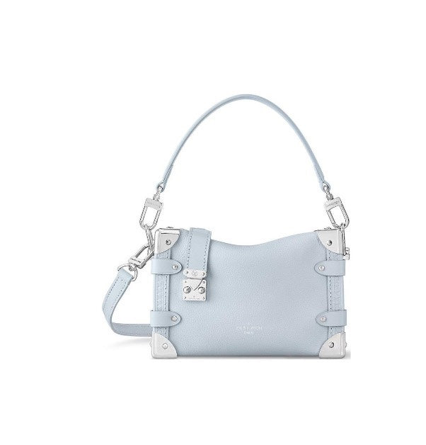 MCM Mode Travia Mini Trunk Leather Shoulder Bag - Light Blue