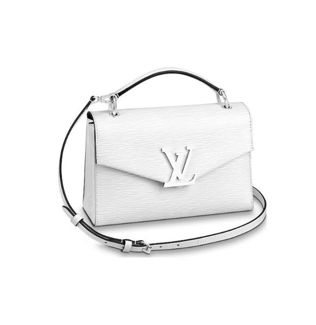 Louis Vuitton Mylockme BB White Grained Calfskin Shoulder Bag