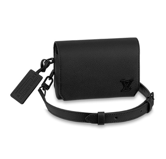 Louis Vuitton Steamer Wearable Wallet - Black Taiga Leather Crossbody Bag