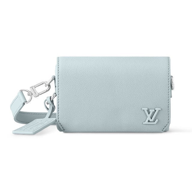 Louis Vuitton Gaston Wearable Wallet Light Blue Taurillon Leather Crossbody Bag